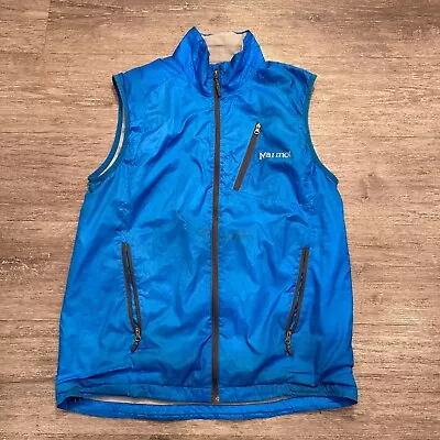 Marmot Vest Mens Medium Blue Full Zip Mock Neck Utility Zip Outdoor Hiking Adult • $17.91