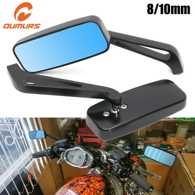 8mm 10mm Black Rectangle Motorcycle Rear View Mirrors For Honda Ruckus 50 NPS50 • $21.61