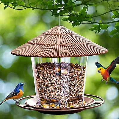 £13.19 • Buy Clear Wild Bird Feeder Squirrel Proof Waterproof Hanging Decor Feeding Station