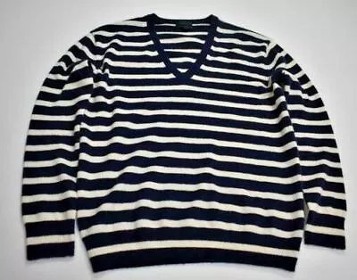 J Crew Collection Womens V-Neck Long Sleeve Striped Knit Cashmere Sweater XXS • $36.98