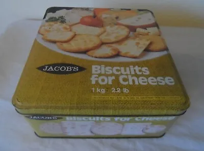 Vintage Jacobs Cheese Biscuits Crackers Tin Large Square Retro Xmas Christmas • £14.99