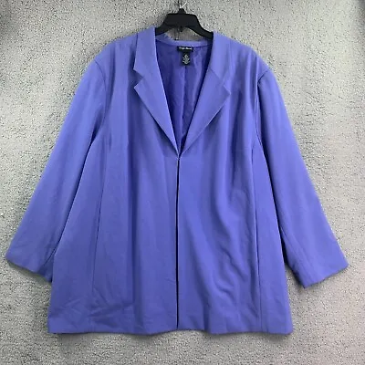 Maggie Barnes Womens Blazer Jacket Plus 5X 34/36 Blue Stretch Career Business • $17.59