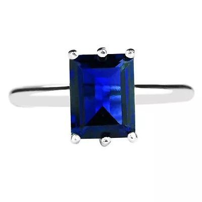 2.50Ct Octagon Shape 100% Natural Royal Blue Tanzanite Ring In 14KT White Gold • $0.99