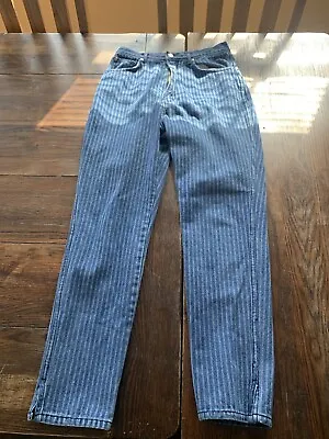 Vintage Gitano Blue Striped Mom Jeans 1990’s Size 10/11 Long • $24.99