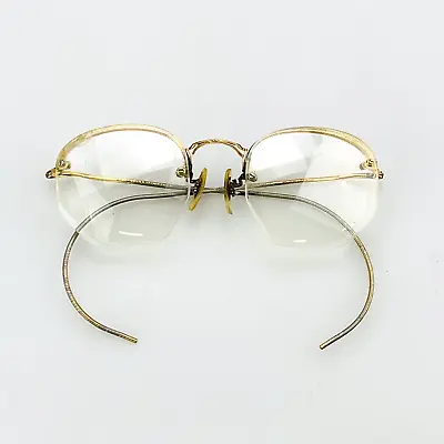 Art Craft Vintage Eyeglasses Frame Only Rimless Gold • $35.99