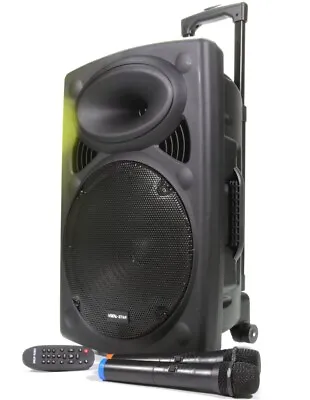 Vocal-Star VS-P150 Portable PA Speaker System Bluetooth 15  500w 2 Wireless Mics • £249.99