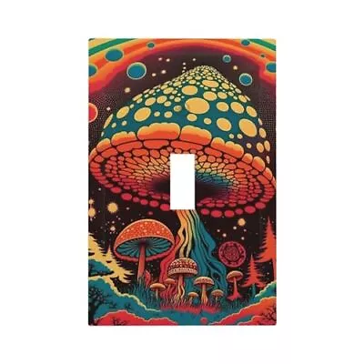 Light Switch Covers 1 Toggle Magical Cute Mushroom Forest Single Toggle Wall ... • $20.34