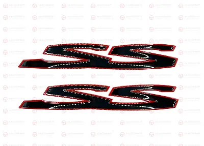 Red Gloss Black SS Badge Pair Emblem Holden Commodore VE VF SS Sedan Wagon Ute • $45