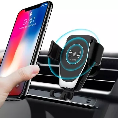 UK Fast Wireless Car Charger Gravity Car Holder Mount For IPhone 14 Pro 15 13 12 • £5.99