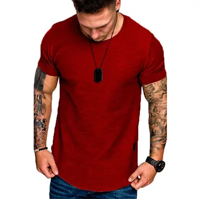 Men'S Casual Fashion Solid O Neck T-Shirt Summer Bodybuilding Sports Running T-S • $25