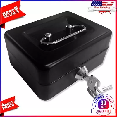 Box Safe Fireproof Security Key Lock Home Money Stainless Steel Jewelry Cash NEW • $17.99