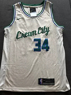 Nike Giannis Antetokounmpo Milwaukee Bucks City Edition Cream City Jersey Small • $59.99