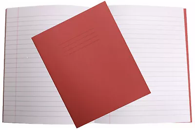 £2.99 • Buy Rhino 8  X 6.5  Exercise Book 8mm Lined Feints & Margin 120 Pages Red Qty 1-100