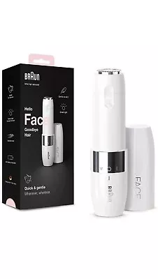 Braun Face Mini BS1000 White Hair Remover Wet & Dry Trimmer W/ Trimming Comb • £15.95