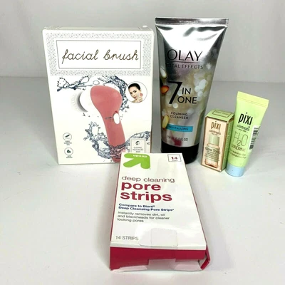 $18.22 • Buy Olay Total Effects Foaming Cleanser Pixi Skintreats Pore Strips Facial Brush Lot