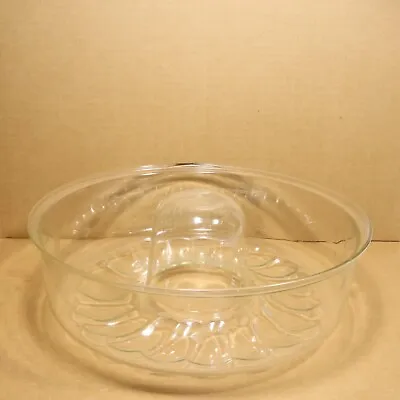 $30 • Buy Princess House Bundt Cake Pan Heritage Collection Etched #372 Blown Glass Nice!