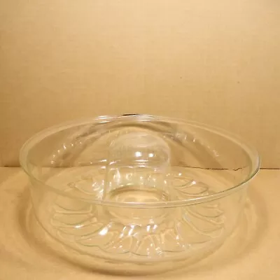 $30 • Buy Princess House Bundt Cake Pan Heritage Collection Etched #372 Blown Glass Nice!