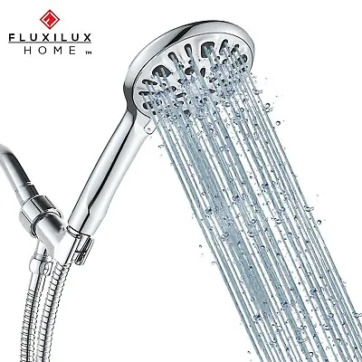 $15.99 • Buy FLUXILUX HOME Handheld Shower Head, 9 Spray Modes, 70-inch Stainless Steel Hose