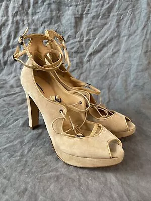 J.Crew $298 Collection  Cutout Heels Italian Aged Driftwood Womens Size 9 M • $89.99