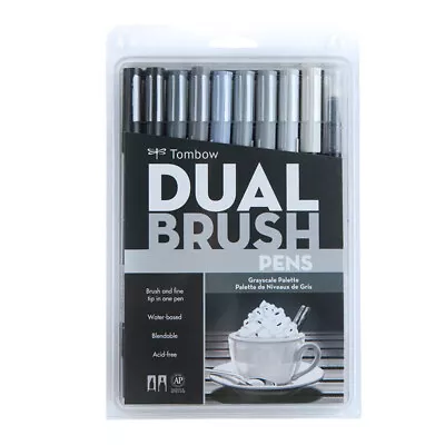 $47.50 • Buy Tombow ABT Dual Brush Pen - 10 Color Set - Grayscale Palette