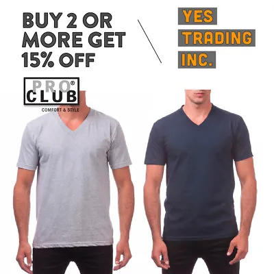 $10.95 • Buy Proclub Pro Club Mens Causl V Neck T Shirt Short Sleeve Shirts Heavyweight Tee