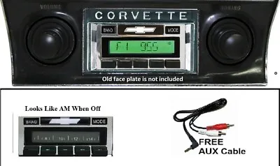 $200 • Buy 1968-1976 Chevy Corvette Stereo Radio With Free Aux Cable Custom Fit 230 