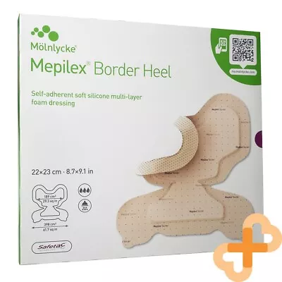 MHC MEPILEX BORDER 22 X 23cm (8.7 X9.1in) Self Adherent Soft Silicone 5 Bandages • $138.56