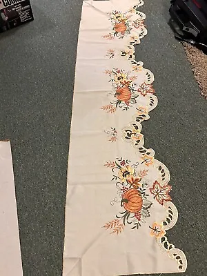 Fall Harvest Thanksgiving Mantel Scarf 19 X69  Pumpkins • $9.99