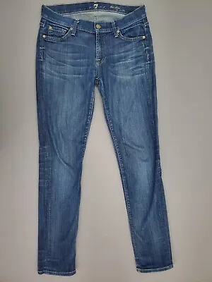 7 For All Mankind Jeans Womens Size 27 The Slim Cigarette Low Rise Blue Denim • $18.74