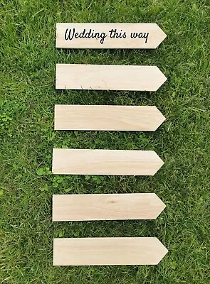 £6.99 • Buy Arrow Signs Handmade Rustic Wood Blank Sign Posts Direction Wedding Garden Party