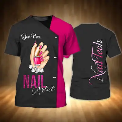 Nail Artist Personalized Name 3D Tshirt Makeup Artist Beauty Skincare Beauty Sa • $16.99