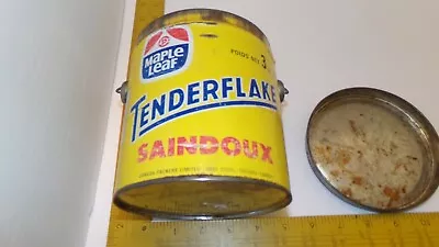 Vintage MAPLE LEAF TENDERFLAKE LARD Canada Packers Ltd Toronto  3 Lb. Can • $21.43