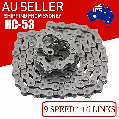 116 Links Bicycle Chain For CN-HC53 LX 9 Speed Deore Mountain Bike Chains AUS • $16.72