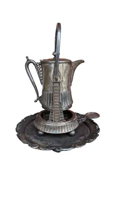 Antique 1868 Meriden Britannia Company Silver Tilting Tea & Coffee Pitcher • $650