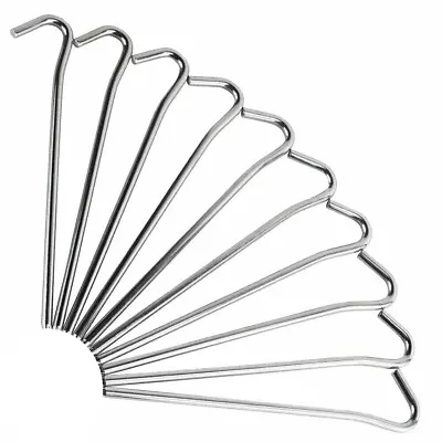 £3.79 • Buy 9  Heavy Duty Tent Pegs Steel Metal Ground Stakes Camping Gazebo Tarpaulin Hooks