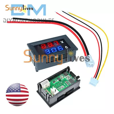 Mini DC 100V 10A Dual Digital Voltmeter Ammeter LED Panel Amp Volt Meter Gauge • $8.16