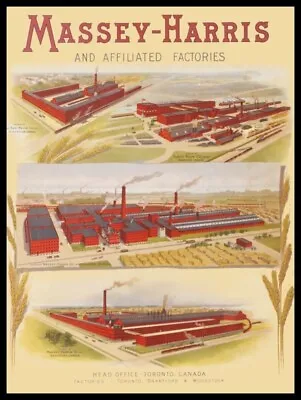 Massey Harris Tractors Factory Pictures New Metal Sign: 12 X 16 - Free Shipping • $33.88