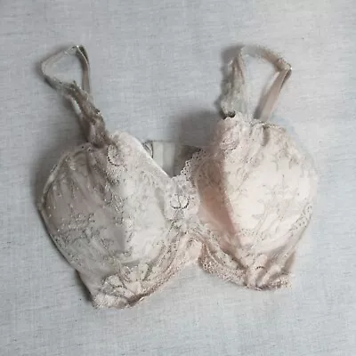 Victorias Secret Bra Womens Size 34DD Taupe Dream Angels Lined Demi Underwire • $12.87