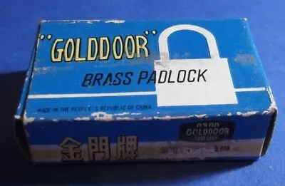 VINTAGE Brass GOLDDOOR Luggage Padlock & 3 Keys Mini Lock Size 25 Mm NEW IN BOX • $3.50