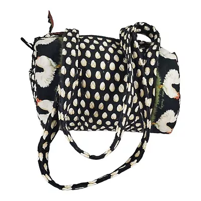 Vera Bradley Chanticleer Rooster Egg Small Barrel Duffel Chicken Hen Handbag • $42.49