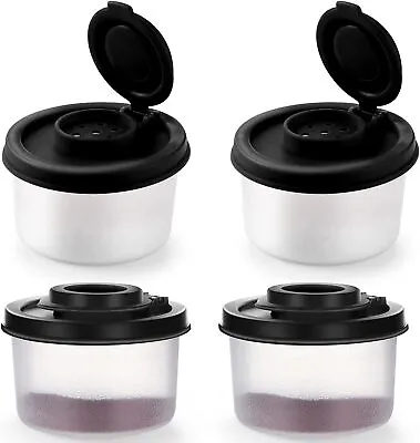 4 Pcs Mini Salt And Pepper Shakers Set For Travel/Picnic (Black) • $14.18