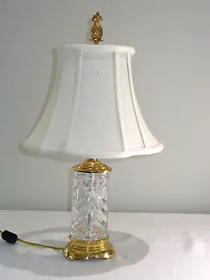 Nice Waterford Crystal Overture Accent Lamp With Shade & Pineapple Finial • $149.99