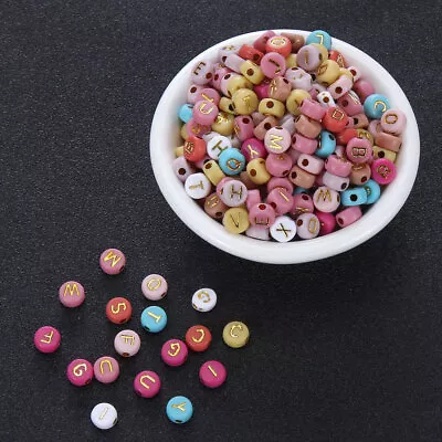 100pcs/Lot 7MM Letter Beads Oval Shape Mixed Alphabet Bead Jewelry Making DIY • $1.58