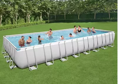 £1644.99 • Buy Bestway 31ft X 16ft Power Steel Rectangular Frame Pool With Sand Filter Pump, La