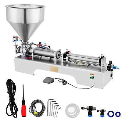 Liquid Paste Filling Machine 50-500ml Cream Cosmetic 40L Hopper Pneumatic Filler • $425.99