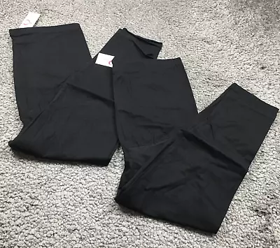 Set Of 2 Times Two Womens Over-Belly Maternity Capri Leggings Size L Black NWT • $2.99