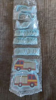 £14.99 • Buy Next Child's Fire Engine Curtain Pole Ends With Curtain Rings In Baby Blue