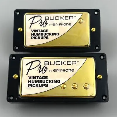 Epiphone ProBucker Vintage Humbucker Gold Pickup Set For LP&SG 5 Wire Plug • $34.90