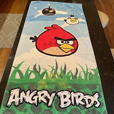 £9.88 • Buy Angry Birds Beach Pool Bath Towel 26” X 52” Blue Green Red VG