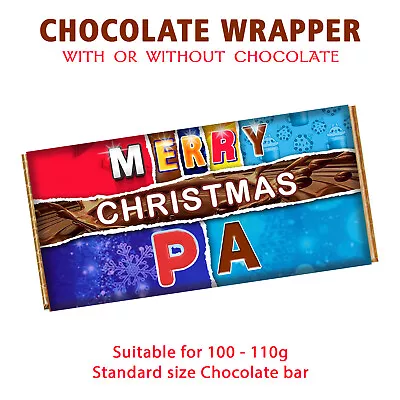 Merry Christmas Pa Xmas Chocolate Bar Wrapper Novelty Gift For Daddy Dad • £1.99